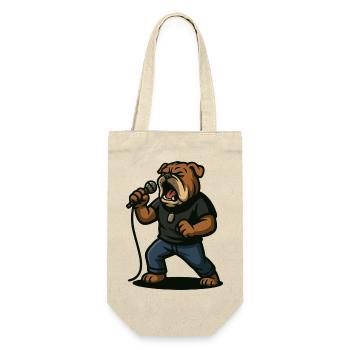Chanteur de rock bouledogue avec art du microphone - Sac à bouteille - nature - Devant