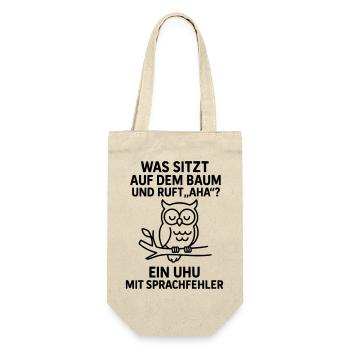 uhu sprachfehler witz - Geschenkbeutel für Flaschen - Natur - Vorne
