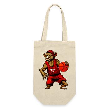 Basketball Ratte - Geschenkbeutel für Flaschen - Natur - Vorne