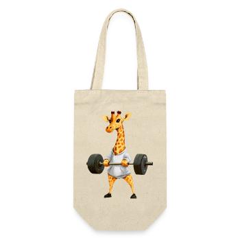 Giraffe Sport - Geschenkbeutel für Flaschen - Natur - Vorne
