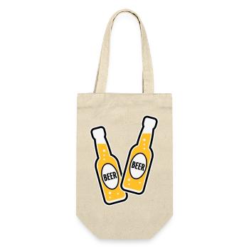 2 Toasting Beer Bottles (Beery / POS 3C) - Gift Bag for Bottles - nature - Front