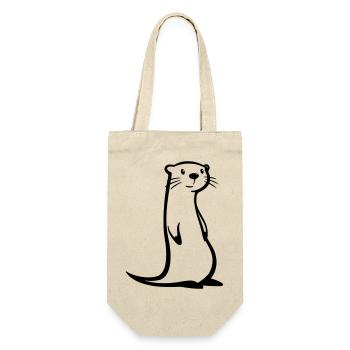 Otter - Geschenkbeutel für Flaschen - Natur - Vorne