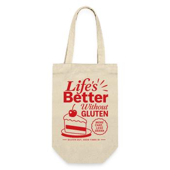 Life Is Better Without Gluten - Gift Bag for Bottles - nature - Front