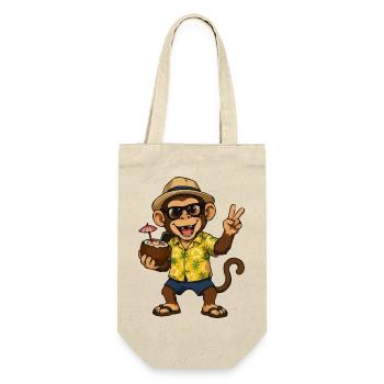 Tropischer Monkey Party - Hawaii Vibes - Geschenkbeutel für Flaschen - Natur - Vorne