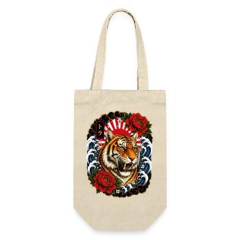 Tiger im japanischen Irezumi Tattoo Stil - Geschenkbeutel für Flaschen - Natur - Vorne