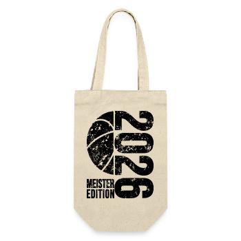 Basketball Meister Edition 2026 in schwarz - Geschenkbeutel für Flaschen - Natur - Vorne