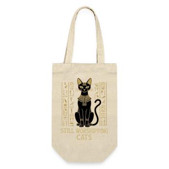 Still Worshipping Cats – Egyptian Cat Hieroglyphic - Gift Bag for Bottles - nature - Front