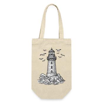 Moin Moin Norden - Maritime North German Design - Gift Bag for Bottles - nature - Front