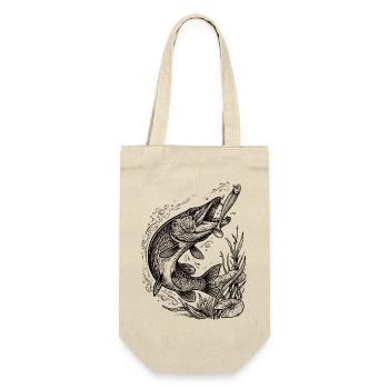 Pike on a softbait | Classic Collection - Gift Bag for Bottles - nature - Front