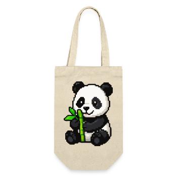 Pixel Panda avec du bambou - Sac à bouteille - nature - Devant
