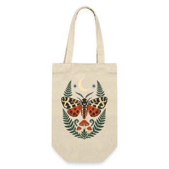 Moth Forest Motif with Fern and Moon - Gift Bag for Bottles - nature - Front