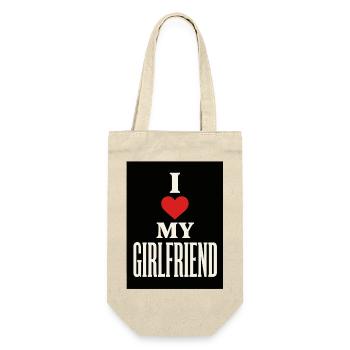 Ich liebe meine Freundin, ich liebe meine Freundin, ich liebe sie - Geschenkbeutel für Flaschen - Natur - Vorne