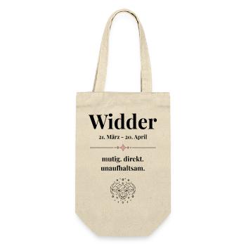 Widder Sternzeichen Eigenschaften - Geschenkbeutel für Flaschen - Natur - Vorne