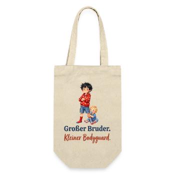 Großer Bruder. Kleiner Bodyguard. – Geschwister - Geschenkbeutel für Flaschen - Natur - Vorne