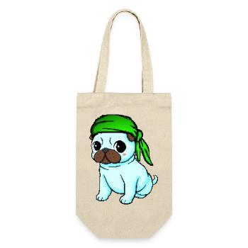 Bandana Mops - Geschenkbeutel für Flaschen - Natur - Vorne