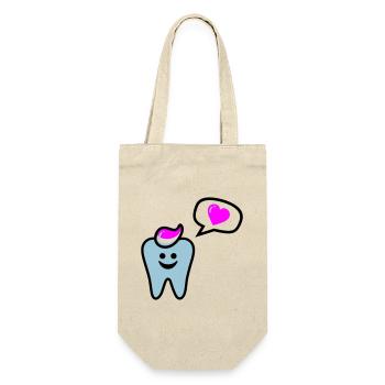 zahn punk zahnarzt dentist - Gift Bag for Bottles - nature - Front
