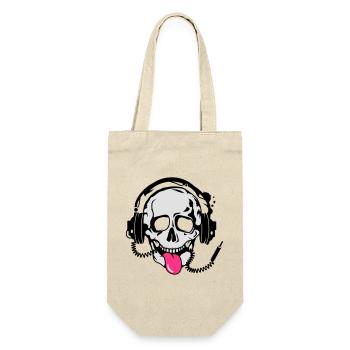 A skull stretched tongue out with headphones - Gift Bag for Bottles - nature - Front