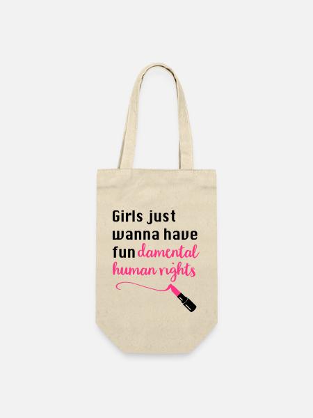 Frauenrechte - Geschenkbeutel für Flaschen - Natur