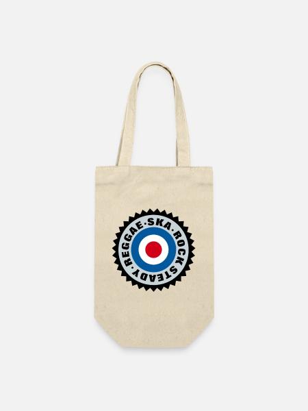 Ska, Rock Steady, Reggae Mod Target - Geschenkbeutel für Flaschen - Natur