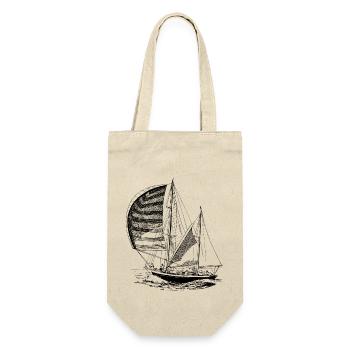 Das Segelboot - Geschenkbeutel für Flaschen - Natur - Vorne