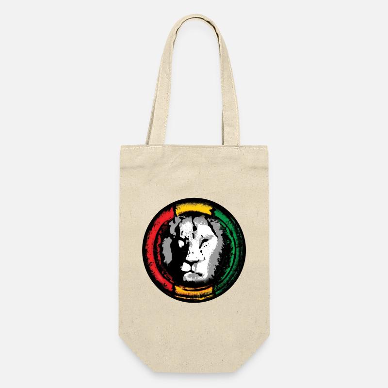 Reggae Löwe im Rasta Stil - Geschenkbeutel für Flaschen - Natur