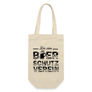 Bier Spruch Sprüche lustig Geschenk - Geschenkbeutel für Flaschen - Natur - Vorne