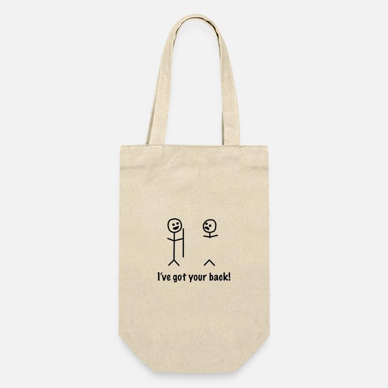 Strichmännchen lustig cool - Geschenkbeutel für Flaschen - Natur