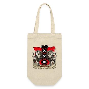 Amsterdam-Wappen 2018 weiß - Geschenkbeutel für Flaschen - Natur - Vorne