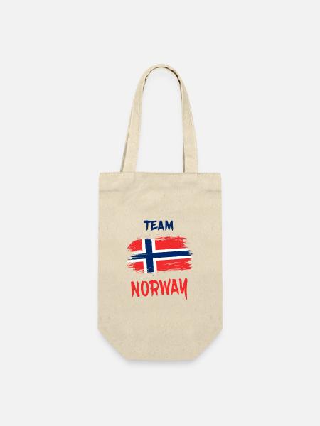 Team Norwegen / Geschenk Skandinavien Oslo - Geschenkbeutel für Flaschen - Natur