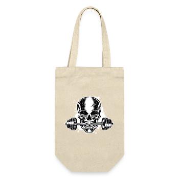 dumbbell skull fitness - Gift Bag for Bottles - nature - Front