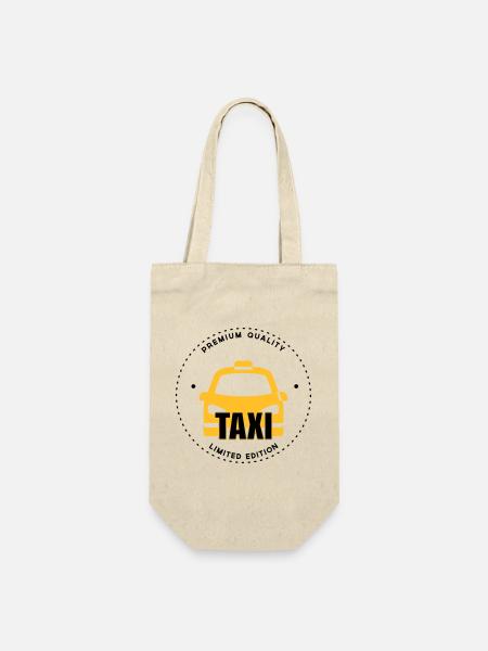 Taxi - Geschenkbeutel für Flaschen - Natur