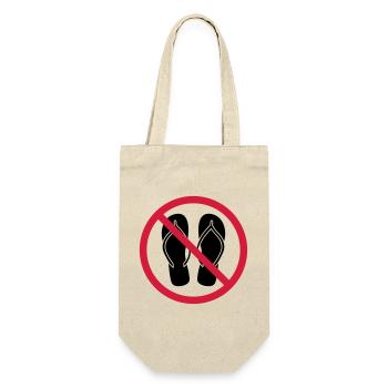 no flip flops prohibited shield zone area clipa - Gift Bag for Bottles - nature - Front