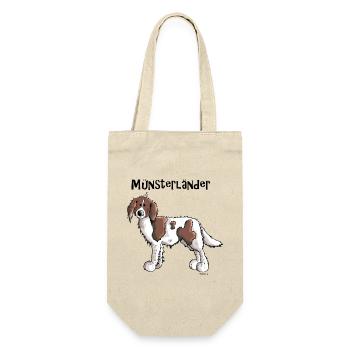 Süßer Münsterländer - Geschenkbeutel für Flaschen - Natur - Vorne