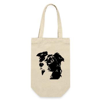 Border Collie Head - Sac à bouteille - nature - Devant