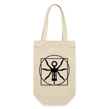 Vitruvian man wine cork screw Leonardo Da Vinci - Gift Bag for Bottles - nature - Front