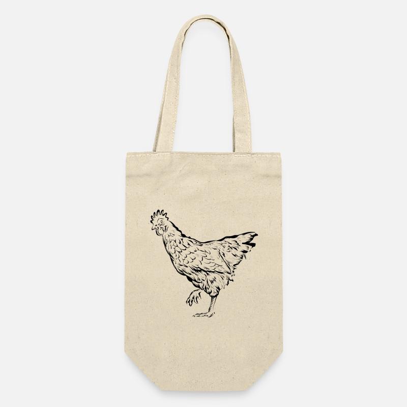 Huhn Hühner Henne - Geschenkbeutel für Flaschen - Natur