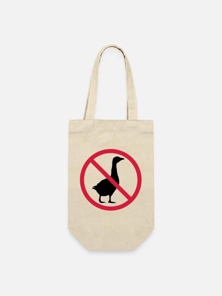 Gans Verboten Schild - Geschenkbeutel für Flaschen - Natur