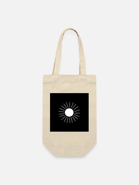 Minimalist Sonnenlogo Design - Geschenkbeutel für Flaschen - Natur