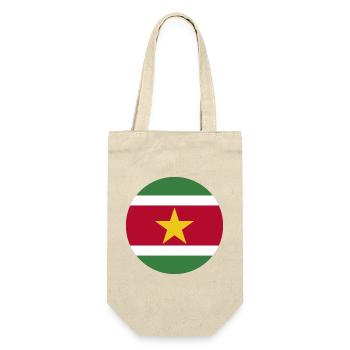 runde Aufkleberfahne der Suriname Aufkleber Geschenkidee - Geschenkbeutel für Flaschen - Natur - Vorne