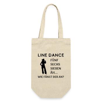 Line Dance Frage: Wie fängt der an? - Geschenkbeutel für Flaschen - Natur - Vorne