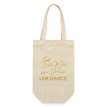 Mein bestes Mittel gegen Demenz: Line Dance - Geschenkbeutel für Flaschen - Natur - Vorne