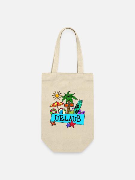 Urlaub Palmen Sommer Sonne Meer Strand Relaxen - Geschenkbeutel für Flaschen - Natur