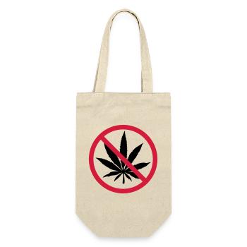 Weed Verboten Schild - Geschenkbeutel für Flaschen - Natur - Vorne