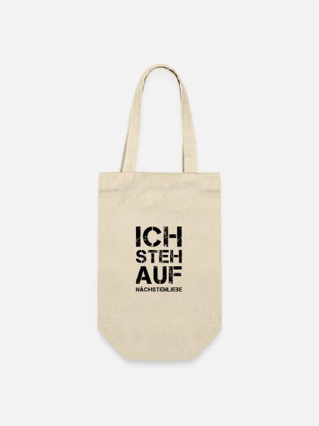 ICH STEH AUF Nächstenliebe - Geschenkbeutel für Flaschen - Natur