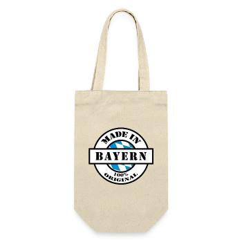 MADE IN BAYERN geboren in Geburtsort Geschenk - Geschenkbeutel für Flaschen - Natur - Vorne
