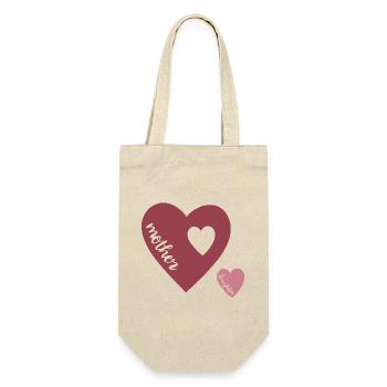 Cœur de Mère Double Cœur Amour Design - Sac à bouteille - nature - Devant