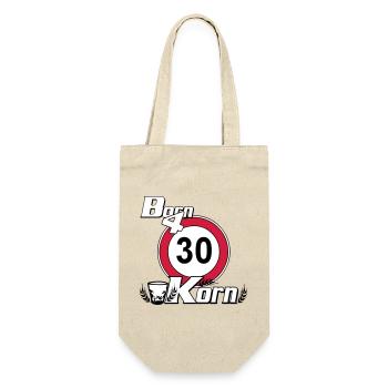 30.Geburtstag , Born for Korn (25) - Geschenkbeutel für Flaschen - Natur - Vorne