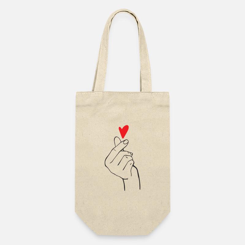 K-Pop Finger Heart - Gift Bag for Bottles - nature