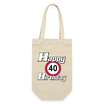 40.Birthday , 40 Years , Happy Birthday 40 (25) - Gift Bag for Bottles - nature - Front