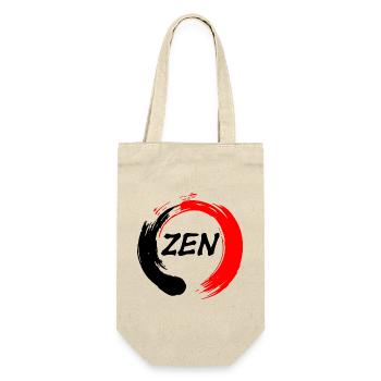 Zen geschrieben in enso zen Kreis rot und schwarz - Geschenkbeutel für Flaschen - Natur - Vorne